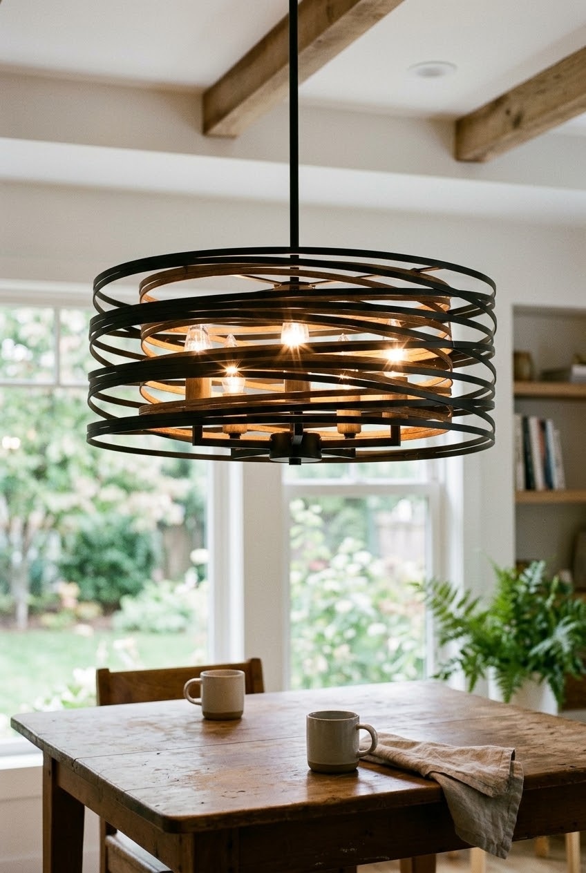 The Art of Overhead Warmth: Styling the Farmhouse Mosaic Drum Chandelier in Modern Sleeping Sanctuaries