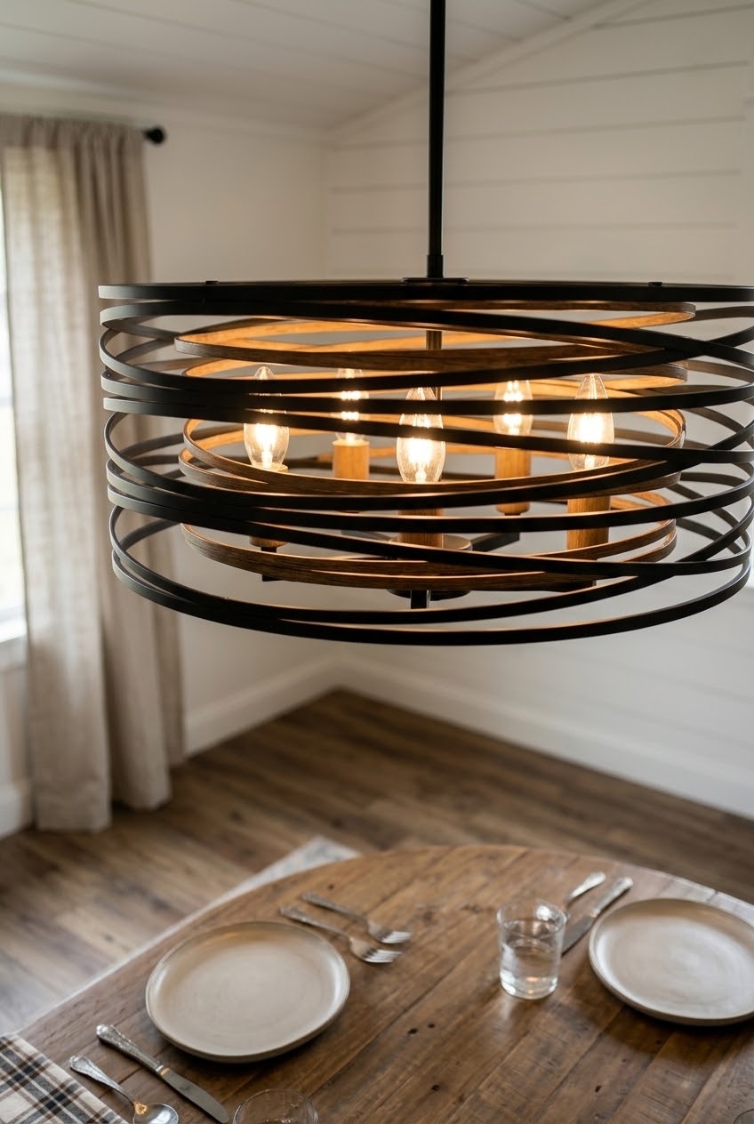 The Art of Overhead Warmth: Styling the Farmhouse Mosaic Drum Chandelier in Modern Sleeping Sanctuaries