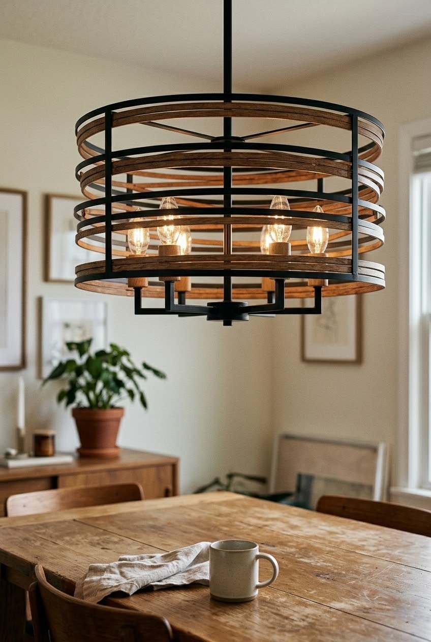 The Art of Overhead Warmth: Styling the Farmhouse Mosaic Drum Chandelier in Modern Sleeping Sanctuaries
