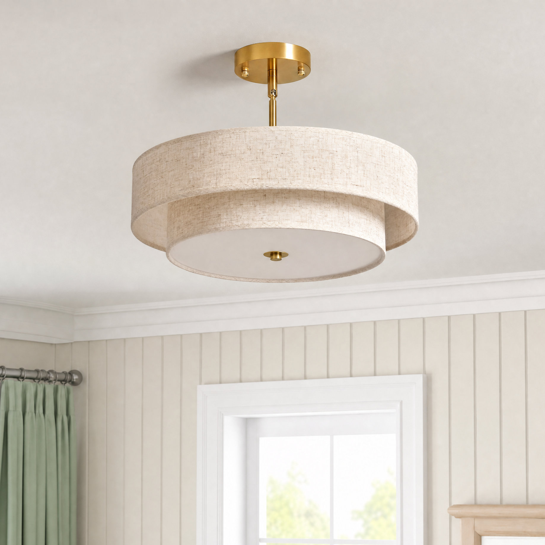 Soft Geometries: Styling Modern Overhead Lighting in Serene Suites