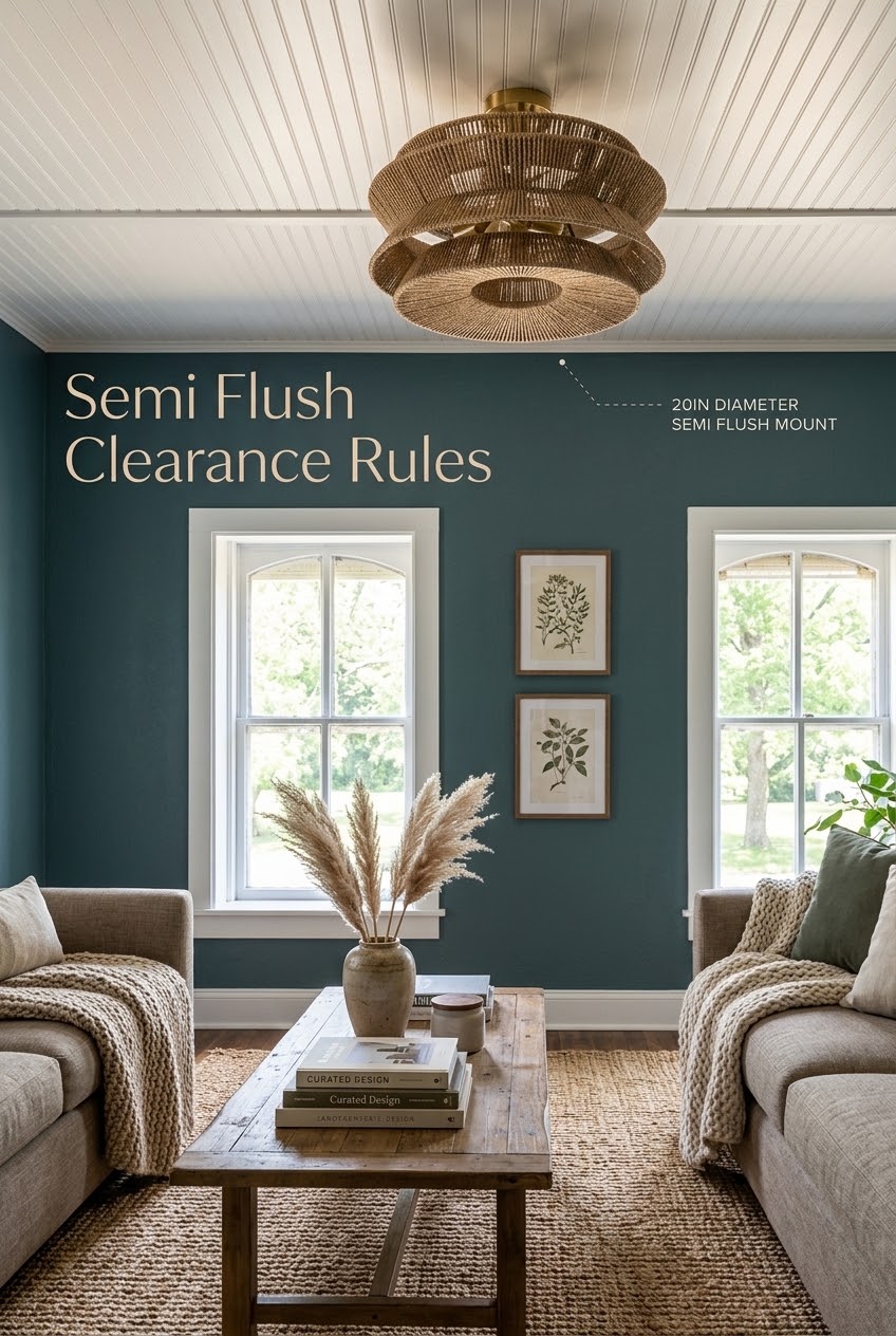 Mastering the Drop: Semi-Flush Clearance Rules and the Natural Warmth of Woven Rattan