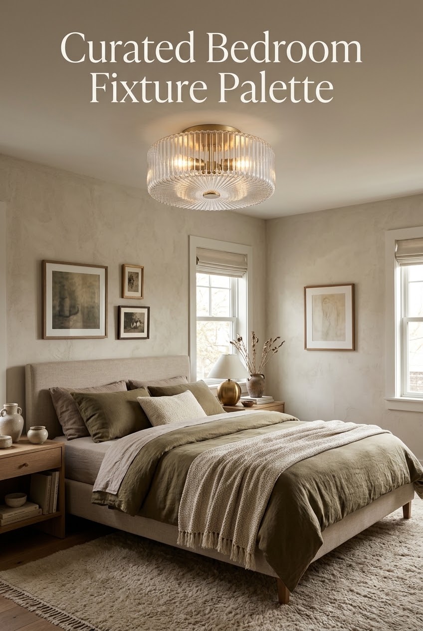 The Art of the Bedroom Lighting Fixture: Sculpting a Tailored Palette with Ribbed Glass