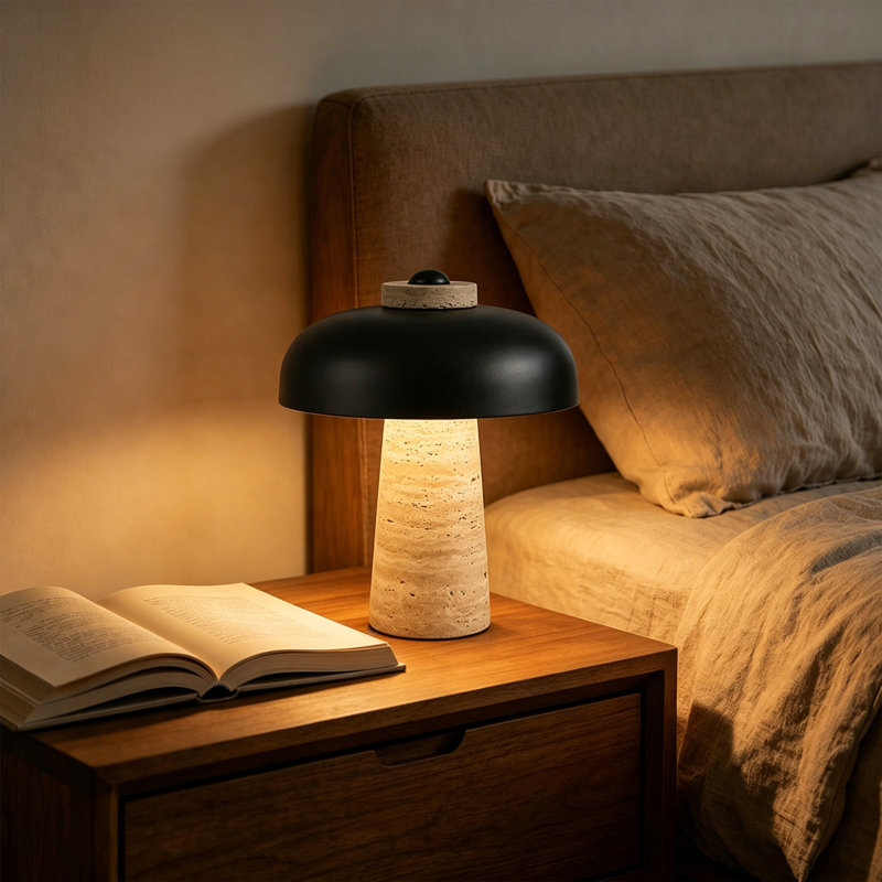 Ebern Designs 12 Natural Stone Table Lamp With 3 G9 Bulbs W119772687